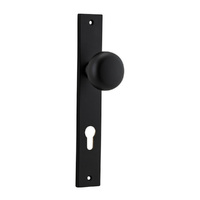 Iver Cambridge Door Knob on Rectangular Backplate Euro Matt Black 12822E85