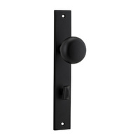 Iver Cambridge Door Knob on Rectangular Backplate Privacy Matt Black 12822P85