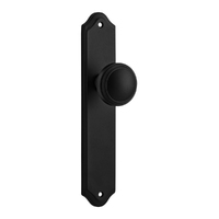 Iver Paddington Door Knob on Shouldered Backplate Passage Matt Black 12826