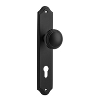 Iver Paddington Door Knob on Shouldered Backplate Euro Matt Black 12826E85