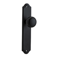 Iver Cambridge Door Knob on Shouldered Backplate Passage Matt Black 12828