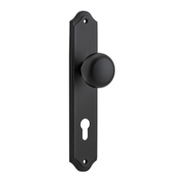 Iver Cambridge Door Knob on Shouldered Backplate Euro Matt Black 12828E85