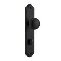 Iver Cambridge Door Knob on Shouldered Backplate Privacy Matt Black 12828P85