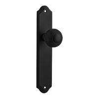 Iver Guildford Door Knob on Shouldered Backplate Passage Matt Black 12830