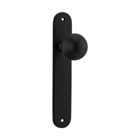 Iver Guildford Door Knob on Oval Backplate Passage Matt Black 12836