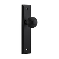 Iver Guildford Door Knob on Stepped Backplate Passage Matt Black 12842