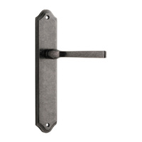 Iver Annecy Lever Handle on Shouldered Backplate Passage Distressed Nickel 13720