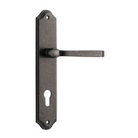 Iver Annecy Lever Handle on Shouldered Backplate Euro Distressed Nickel 13720E85