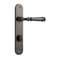 Iver Verona Lever Handle on Oval Backplate Privacy Distressed Nickel 13730P85