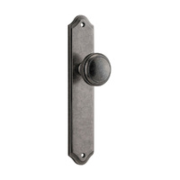 Iver Paddington Door Knob on Shouldered Backplate Passage Distressed Nickel 13826