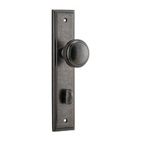 Iver Paddington Door Knob Stepped Backplate Privacy Distressed Nickel 13838P85