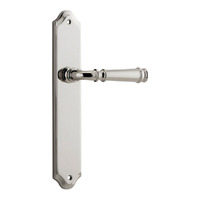 Iver Verona Lever Handle on Shouldered Backplate Passage Polished Nickel 14218