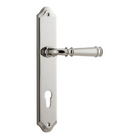 Iver Verona Lever Handle on Shouldered Backplate Euro Polished Nickel 14218E85