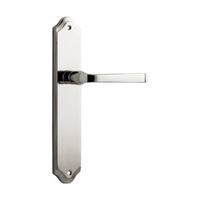 Iver Annecy Lever Handle on Shouldered Backplate Passage Polished Nickel 14220