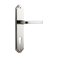 Iver Annecy Lever Handle on Shouldered Backplate Euro Polished Nickel 14220E85