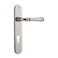 Iver Verona Door Lever Handle on Oval Backplate Euro Polished Nickel 14230E85