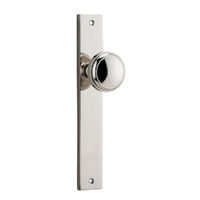 Iver Paddington Door Knob on Rectangular Backplate Passage Polished Nickel 14320