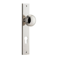 Iver Paddington Door Knob on Rectangular Backplate Euro Polished Nickel 14320E85