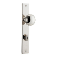 Iver Paddington Door Knob on Rectangular Backplate Privacy Polished Nickel 14320P85