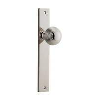 Iver Guildford Door Knob on Rectangular Backplate Passage Polished Nickel 14324