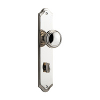 Iver Paddington Door Knob on Shouldered Backplate Privacy Polished Nickel 14326P85