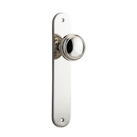 Iver Paddington Door Knob on Oval Backplate Passage Polished Nickel 14332