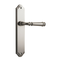 Iver Verona Door Lever Handle on Shouldered Backplate Passage Satin Nickel 14718