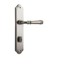 Iver Verona Door Lever Handle on Shouldered Backplate Privacy Satin Nickel 14718P85