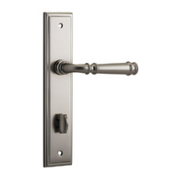 Iver Verona Door Lever Handle on Stepped Backplate Privacy Satin Nickel 14742P85