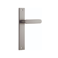 Iver Bronte Door Lever Handle on Rectangular Backplate Passage Satin Nickel 14748