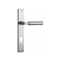 Iver Berlin Door Lever Handle on Rectangular Backplate Entrance Satin Nickel 14750E85