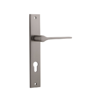 Iver Como Door Lever Handle on Rectangular Backplate Entrance Satin Nickel 14754E85