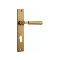 Iver Berlin Door Lever Handle on Rectangular Backplate Entrance Brushed Brass 15250E85