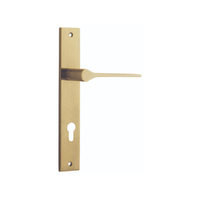 Iver Como Door Lever Handle on Rectangular Backplate Entrance Brushed Brass 15254E85