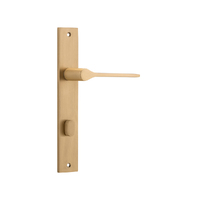 Iver Como Door Lever Handle on Rectangular Backplate Privacy Brushed Brass 15254P85