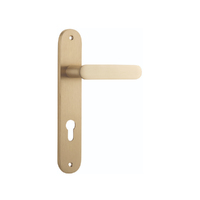 Iver Bronte Door Lever Handle on Oval Backplate Entrance Brushed Brass 15264E85