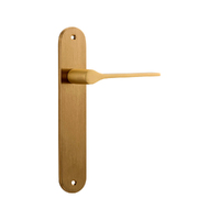 Iver Como Door Lever Handle on Oval Backplate Latch Brushed Brass 15270