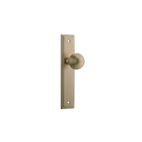 Iver Guildford Door Knob on Stepped Backplate Passage Brushed Brass 15342