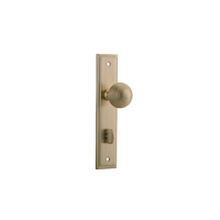 Iver Guildford Door Knob on Stepped Backplate Privacy Brushed Brass 15342P85