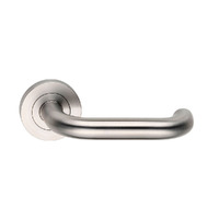 Dormakaba Urban Door Lever Handle on Round Rose Satin Stainless 4300/75TSSS