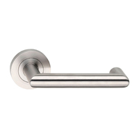 Dormakaba Urban Door Lever Handle on Round Rose Satin Stainless 4300/81TSSS