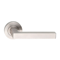 Dormakaba Coastal Door Lever Handle on Round Rose Satin Stainless 4300/90TSSS