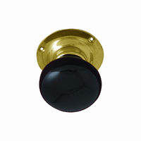 KR Lucas Northcote China Cabinet Black Knob Furniture / Brass Rose 63mm 0391B