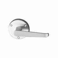 KR Lucas Pavtom Straight Door Lever Handle on Round Rose 63mm Satin Chrome 7106