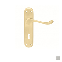 KR Lucas Milena Door Lever Handle on Plate Bitkey - Available in Polished Brass and Satin Chrome