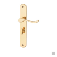 Pavtom Door Handle Scroll Lever Privacy Bathroom Plate - Available in Polished Brass and Satin Chrome Finish