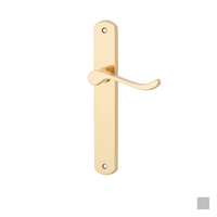 KR Lucas Pavtom Door Lever Handle on Seri Long Plate Passage - Available in Polished Brass and Satin Chrome