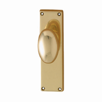 Restocking Soon: ETA Early November - KR Lucas Pavtom Oval Door Knob on Rectangular Short Plate Polished Brass 7507/0PB