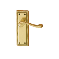 KR Lucas Pavtom Georgian Door Lever Handle on Plate 150x50mm Polished Brass 8300 PB