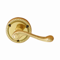 KR Lucas Pavtom Georgian Door Lever Handle on Round Rose 63mm Polished Brass 8306